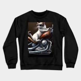 Motorcycle Cat Crewneck Sweatshirt